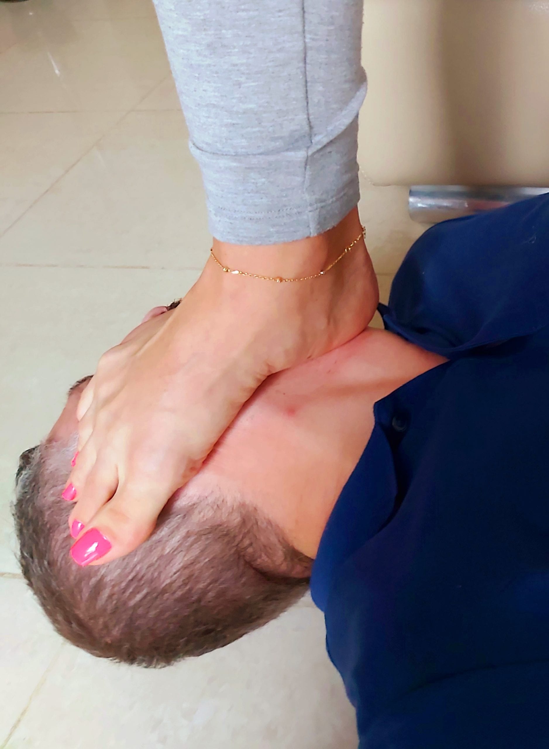 Barefoot face trampling & squashing | Dubai Mistress Anita